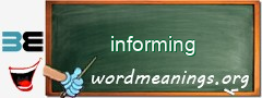 WordMeaning blackboard for informing